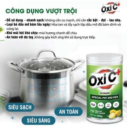 Bột Tẩy Xoong Nồi, Dầu Mỡ Nhà Bếp Oxi C+ 500G – Tẩy Cháy Đen, Dầu Mỡ Cứng Đầu, Sạch Nhanh, Hiệu Quả 5