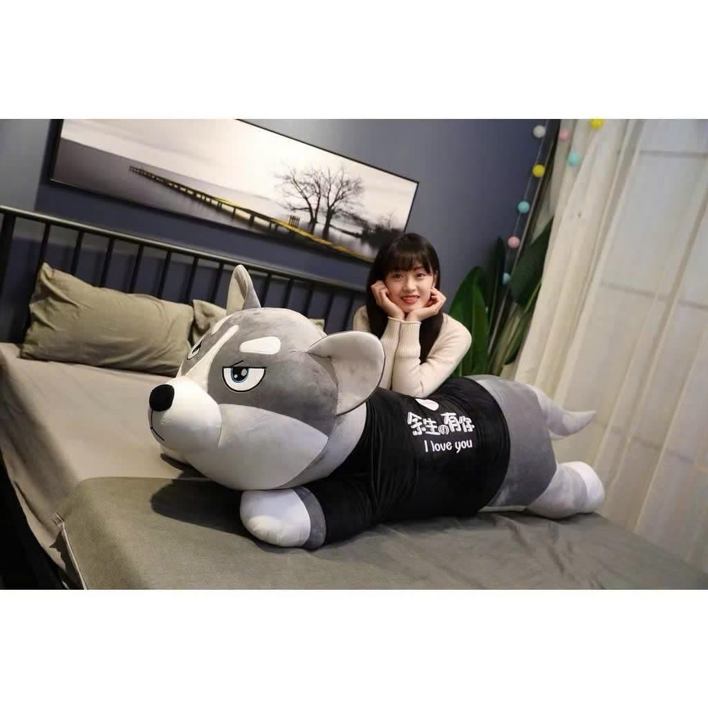 Chó bông HUSKY cao cấp – Mềm mại, sang trọng, chất liệu vải nhung bền đẹp