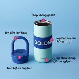Bình Giữ Nhiệt LocknLock Fold Grip Tumbler LHC4435 420ml, LHC4436 550ml, Tay Cầm Gấp Gọn, Hàng Chính Hãng - JoyMall 4