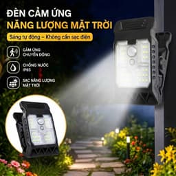 Đèn kẹp năng lượng mặt trời ngoài trời cảm ứng 3 chế độ có thể điều chỉnh Chống nước siêu sáng bền bỉ ánh sáng trắng 1