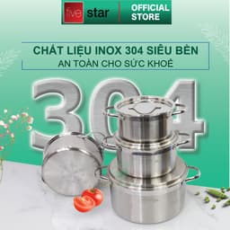 Bộ Nồi Inox 304 Fivestar Plus Nắp Inox  3