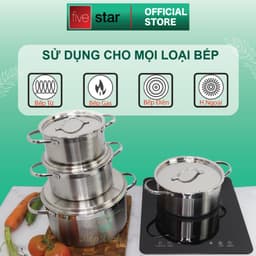 Bộ Nồi Inox 304 Fivestar Plus Nắp Inox  5