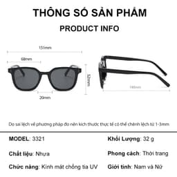 Kính râm mát thời trang nam nữ  NARO EYEWEAR được thiết kế 2 chấm kết hợp với nhiều tone màu đẹp 3321 9