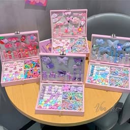 Hộp phụ kiện trang sức cho bé nhiều món - đồ chơi làm đẹp bé gái, quà tặng xinh - Phụ kiện Vân Lee - MS020 2