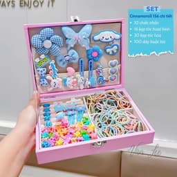 Hộp phụ kiện trang sức cho bé nhiều món - đồ chơi làm đẹp bé gái, quà tặng xinh - Phụ kiện Vân Lee - MS020 5