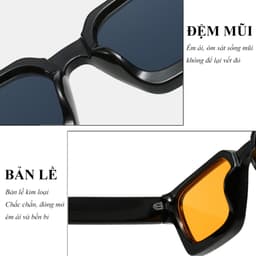 Kính râm mát nam nữ thời trang NARO EYEWEAR phối màu gọng vuông đeo mùa hè chống nắng lái xe đi biển 2226 8