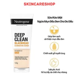 Sữa Rửa Mặt Neutrogena Deep Clean Blackhead Eliminating Daily Scrub 100g 1