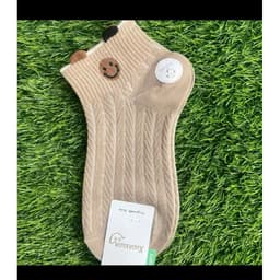 Tất Nữ Cổ Ngắn Chất Cotton Hoạ Tiết Gấu Dâu A88 set 5 Đôi -10 Đôi Siêu Xinh 6