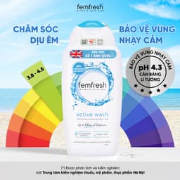 Combo 2 Dung Dịch Vệ Sinh Nữ Femfresh Active Fresh Wash Cho Người Ưa Vận Động Giúp Sạch Thơm,Tự Tin,Năng Động 250ml/chai 5
