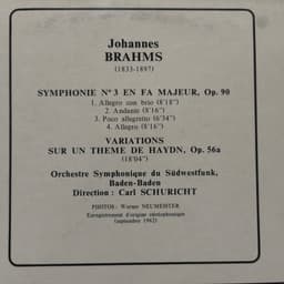 Đĩa than Brahms* - Carl Schuricht Dirige L'Orchestre Symphonique du Sudwestfunk, Baden-Baden 3
