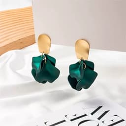 Khuyên Tai Nữ Cánh Hoa Xanh Lá Nổi Bật - Phụ Kiện Trang Sức Cao Cấp Chụp Ảnh Art, Cô Dâu, Dự Tiệc 2