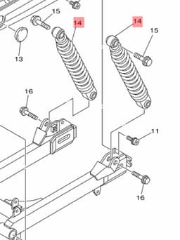 Cụm giảm xóc sau(Đen, Xám bạc 33) chính hãng Yamaha cho Sirius 4