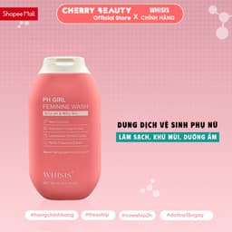 Dung Dịch Vệ Sinh Phụ Nữ X2 Nghệ Nano Whisis pH Girl 200ml Làm Sạch, Khử Mùi, Dưỡng Ẩm, Giảm Viêm| Cherry Beauty 1