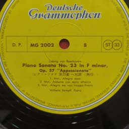 Đĩa than Beethoven* - Wilhelm Keampff* – 3 Piano Sonatas (No. 8 "Pathetique", No. 14 "Moonlight", No. 23 "Appassionata 5