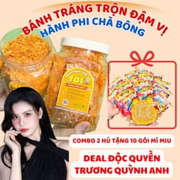 [DEAL ĐỘC QUYỀN LIVE] Combo 2 hủ Bánh tráng trộn đậm vị hành phi chà bông TẶNG 10 MÌ MIU quyền nhà PACO FOOD-món ăn vặt 4