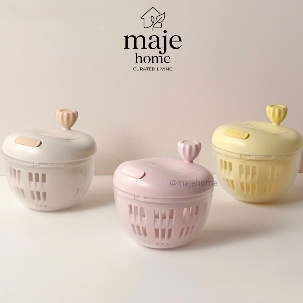 Rổ vắt rau củ quả mini tiện lợi. Rổ quay ly tâm làm khô rau củ nhanh chóng - Majehome