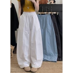 QUẦN NỮ CẠP CHUN ỐNG RỘNG CHẤT KAKI THUN HÈ KÈM DÂY RÚT SANG CHẢNH HÀNG 368 3