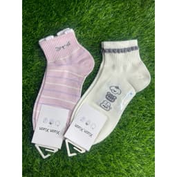 Tất Nữ Cổ Ngắn Chất Cotton Mềm Mại Êm Chân Hoạ Tiết Gấu Hồng Chấm Bi  Mix Đồ Cực Xinh 4