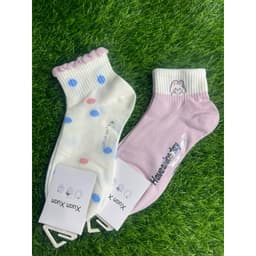 Tất Nữ Cổ Ngắn Chất Cotton Mềm Mại Êm Chân Hoạ Tiết Gấu Hồng Chấm Bi  Mix Đồ Cực Xinh 5
