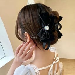 Kẹp tóc hoa đen đính đá – kẹp tóc nữ sang trọng, phong cách tiểu thư Hàn Quốc - Phụ kiện Vân Lee - MS023 1