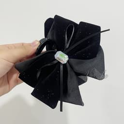 Kẹp tóc hoa đen đính đá – kẹp tóc nữ sang trọng, phong cách tiểu thư Hàn Quốc - Phụ kiện Vân Lee - MS023 4