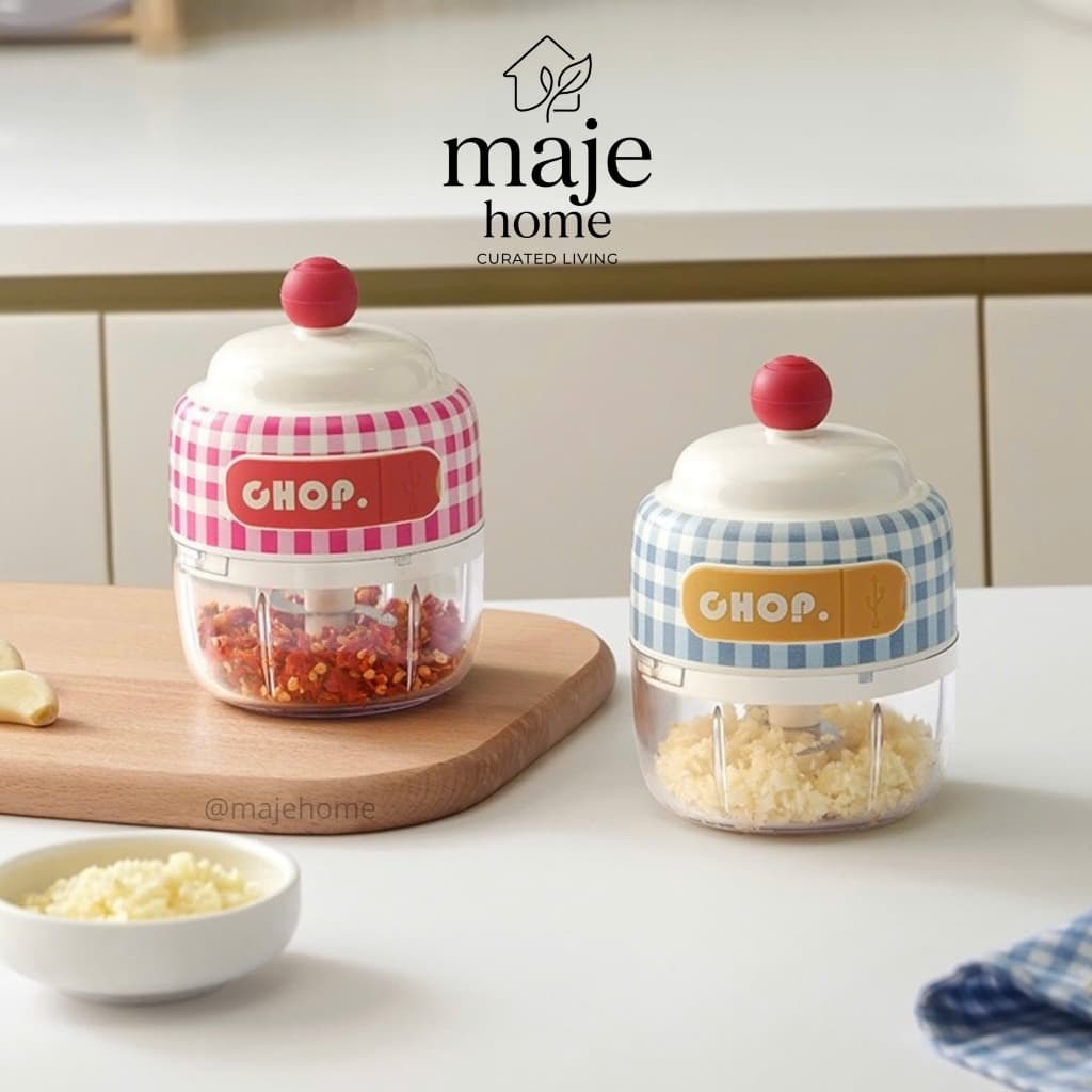 Máy xay tỏi ớt mini cầm tay đa năng. Dụng cụ băm nhuyễn nhanh gọn, dễ vệ sinh cho nhà bếp - Majehome