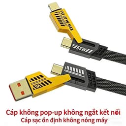 Dây sạc nhanh 4 Đầu Sạc nhanh 65W Cổng C-L, C-C, USB-C, USB-L Đa năng 4 trong 1 (Bảo hành 6 tháng) [Cáp 4in1] 6