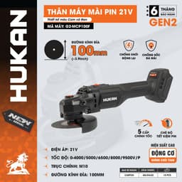 Máy Cắt Mài Pin HUKAN G2-MCP100F, 5 Cấp Tốc Độ, Chống Sốc Đá - Không Chổi Than - Chân Pin Phổ Thông 1