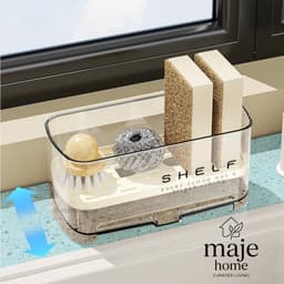 Giá đựng giẻ lau bếp thông minh có rãnh thoát nước. Kệ để miếng rửa chén gọn gàng tiện lợi - Majehome 1