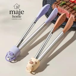 Kẹp thức ăn silicon hình gấu dễ thương. Kẹp gắp đồ nướng chịu nhiệt an toàn - Majehome 1
