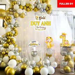 Set Bóng Trang Trí Sinh Nhật Kèm Rèm Voan Trọn Bộ Đầy Đủ Phụ Kiện Decor Tại Nhà Sang Trọng 6