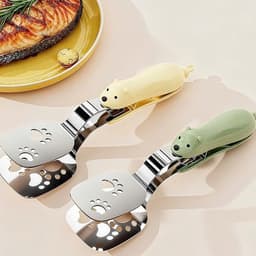 Kẹp gắp thức ăn Inox hình gấu dễ thương. Kẹp gắp chiên rán chống nóng tiện lợi an toàn - Majehome 3