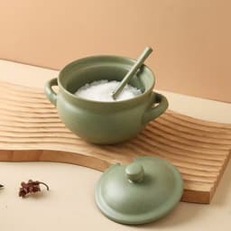 Hũ gốm đựng gia vị kèm thìa cao cấp. Lọ đựng muối đường tiện lợi thiết kế tối giản decor bếp sang trọng - Majehome 3