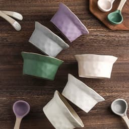 Bát gốm sứ màu pastel kèm thìa cao cấp. Tô ăn mì, tráng miệng phong cách Hàn Quốc decor bếp xinh - Majehome 8