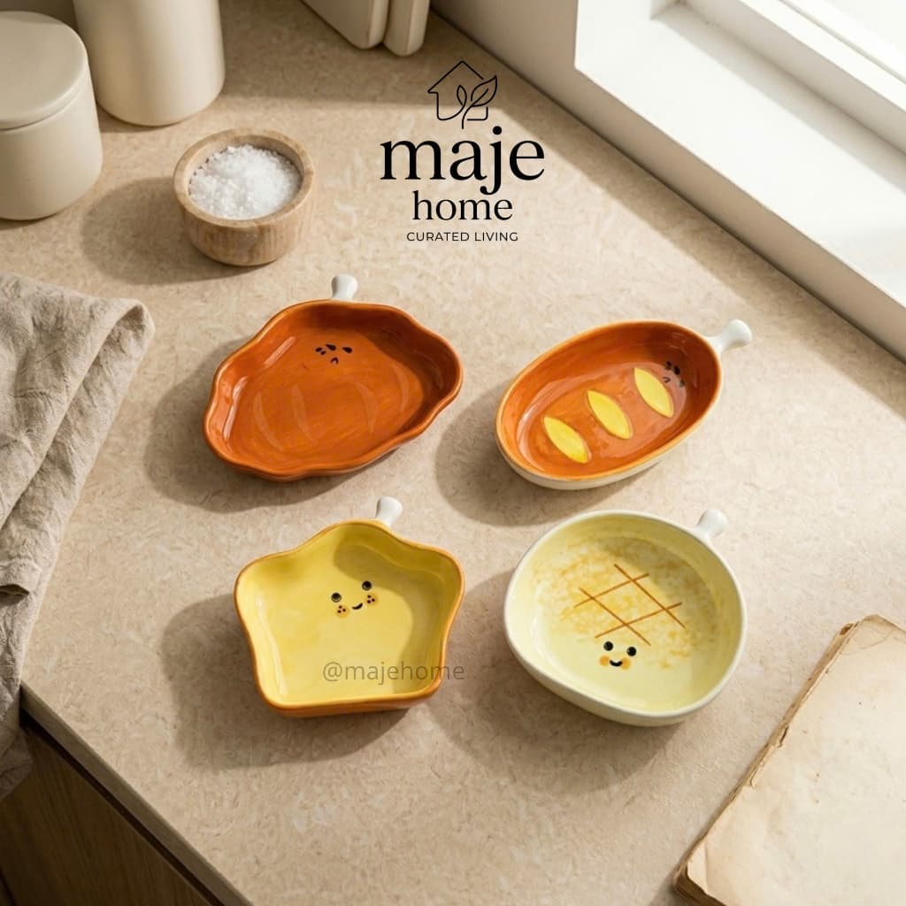 Bát gốm sứ đựng bánh mì dễ thương. Chén chấm cao cấp decor bàn ăn xinh xắn - Majehome