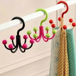 Flow(MÓC 6 CHẤU ĐỎ BI )Móc treo quần áo gia đình, 360 đa chức năng di động Móc Xoay, Tiết Kiệm Không Gian Di Động 2