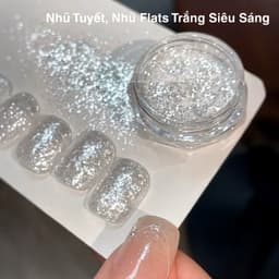 Nhũ Tuyết nhung, Nhũ Tuyết Flats trắng siêu sáng trang trí Nail - Hoangquy.233 5