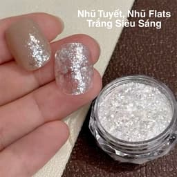 Nhũ Tuyết nhung, Nhũ Tuyết Flats trắng siêu sáng trang trí Nail - Hoangquy.233 6
