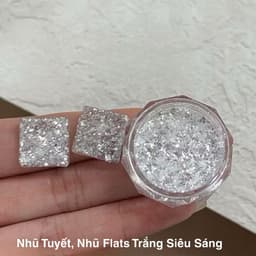 Nhũ Tuyết nhung, Nhũ Tuyết Flats trắng siêu sáng trang trí Nail - Hoangquy.233 7