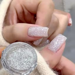 Nhũ Tuyết nhung, Nhũ Tuyết Flats trắng siêu sáng trang trí Nail - Hoangquy.233 9