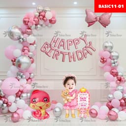 Set Bóng Trang Trí Sinh Nhật Mã Basic - Combo Decor Thôi Nôi Tiết Kiệm Linh Hoạt Không Cần Khung 2