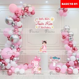 Set Bóng Trang Trí Sinh Nhật Mã Basic - Combo Decor Thôi Nôi Tiết Kiệm Linh Hoạt Không Cần Khung 3