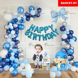 Set Bóng Trang Trí Sinh Nhật Mã Basic - Combo Decor Thôi Nôi Tiết Kiệm Linh Hoạt Không Cần Khung 6