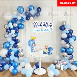 Set Bóng Trang Trí Sinh Nhật Mã Basic - Combo Decor Thôi Nôi Tiết Kiệm Linh Hoạt Không Cần Khung 8