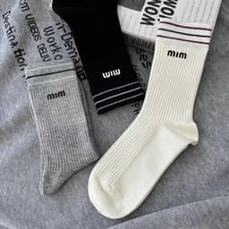 [COMBO 5-10 ĐÔI] Tất cotton thời trang dành cho nữ màu đen trắng xám sọc dễ thương thiết kế đơn giản (Tv) 4
