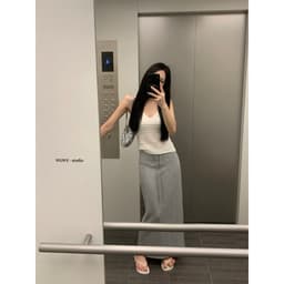 [Sẵn] 𝑻𝒉𝒆𝑴𝒂𝒚 x 𝐖𝐆𝐖𝐄/ Chân Váy Thun Dài Xẻ Tà Sau WG.WE 9395, Chân Váy Midi Nữ Cạp Cao Dáng Suông Chữ A Tôn Dáng 8