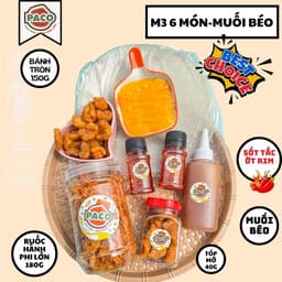 [DEAL LIVE] combo M3 bánh tráng phơi sương bơ phô mai PACO food đầy đủ topping bánh tráng tóp mỡ kèm sốt-đồ ăn vặt snack 2