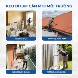 [1kg/5kg] Keo Đen Chống Thấm Bitum Dạng Lỏng Chống Nước Cho Tường Sàn Mái Nhà Độ Bám Dính Cao 3