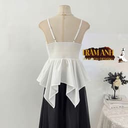 áo kiểu nữ-áo ren + kết hợp vải trơn tạo cảm giác sang trọng, gợi cảm nhưng vẫn tinh tế. 5