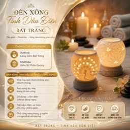 Đèn Xông Tinh Dầu Điện Gốm Sứ Bát Tràng Thấu Quang | Đèn Ngủ Thơm Phòng 2